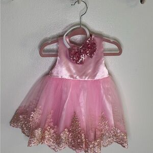 SHEIN Pink Dance Dress with Sequins and Tulle